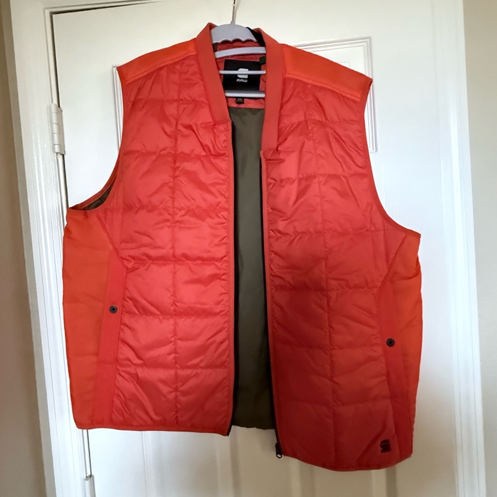Men's Orange Quilted Vest